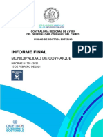 Informe Final #768-2020 Municipalidad de Coyhaique Sobre Auditoría Al Proceso Presupuestario y Gastos Covid Febrero-21