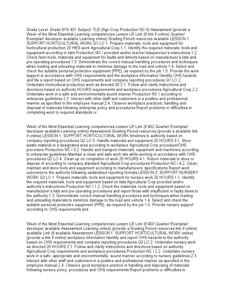 Melc Grade 9 and 10 PDF Occupational Safety And Health Specification (Technical Standard)