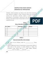 Abc Construction Share Company Memorandum of Association: Passport Number