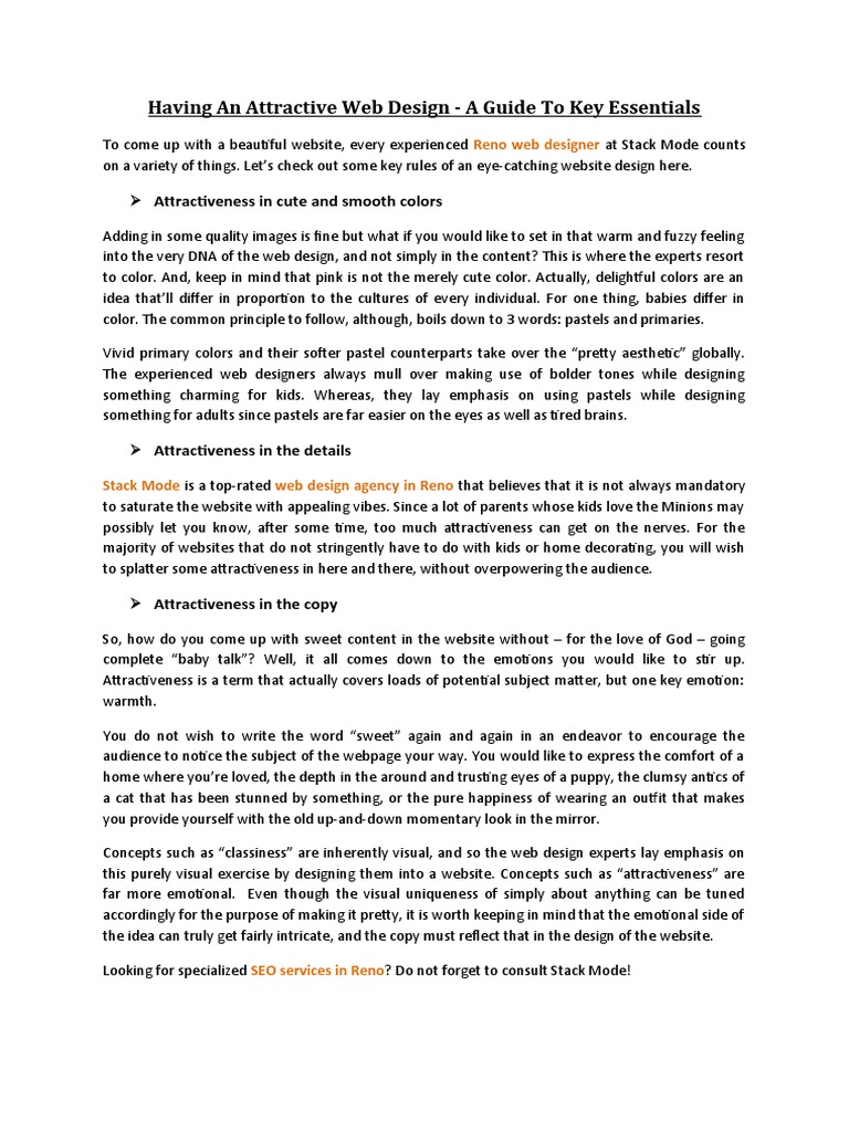 Having An Attractive Web Design - A Guide To Key Essentials | PDF ...