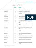 Adjektive Mit Präpositionen LISTE