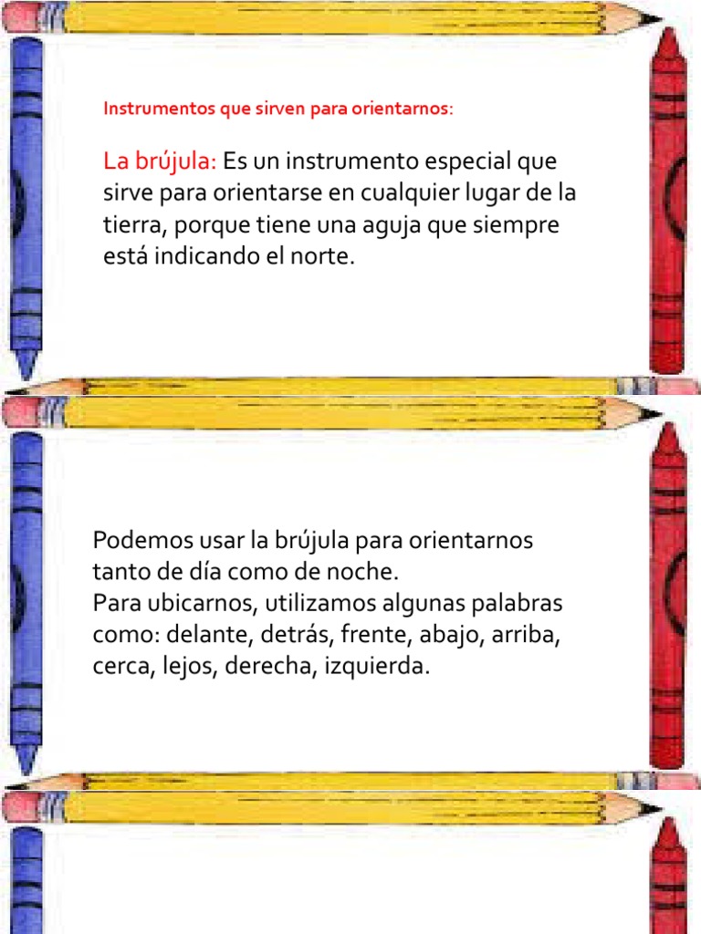 Zapatos heroico Fiesta Diapositivas Instrumentos Que Sirven para Orientarnos. | PDF