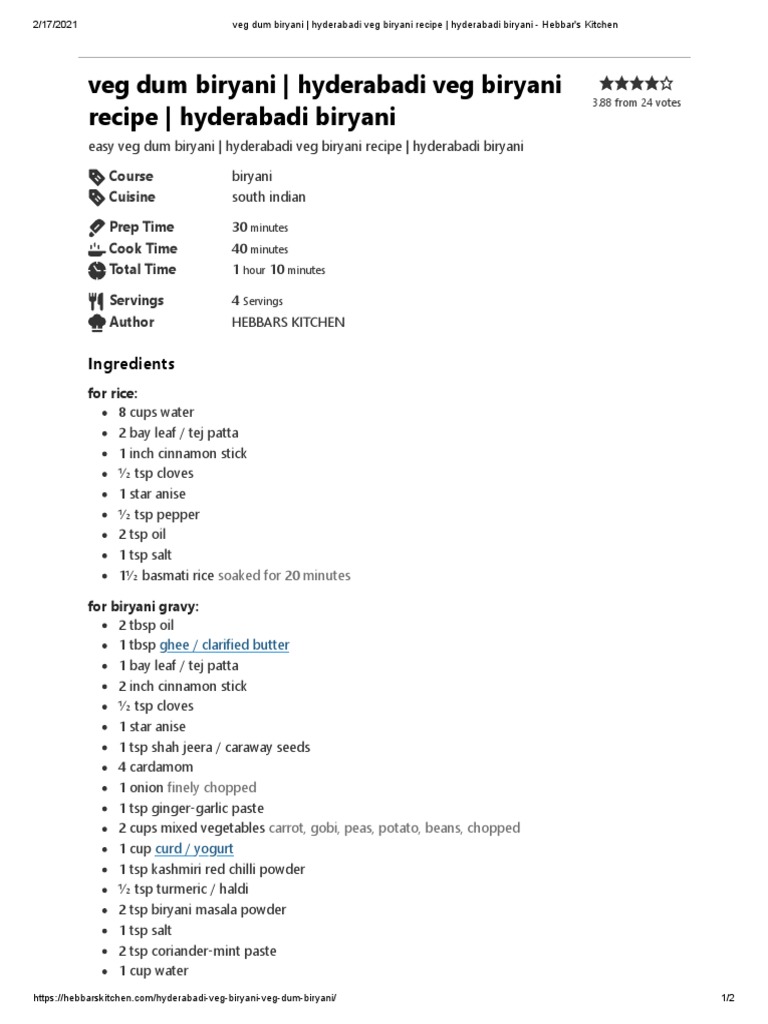 Veg Dum Biryani - Hyderabadi Veg Biryani Recipe - Hyderabadi Biryani