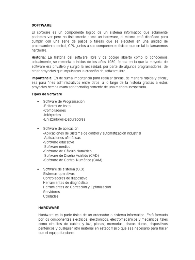 Software y Hardware | PDF | Hardware de la computadora | Arduino
