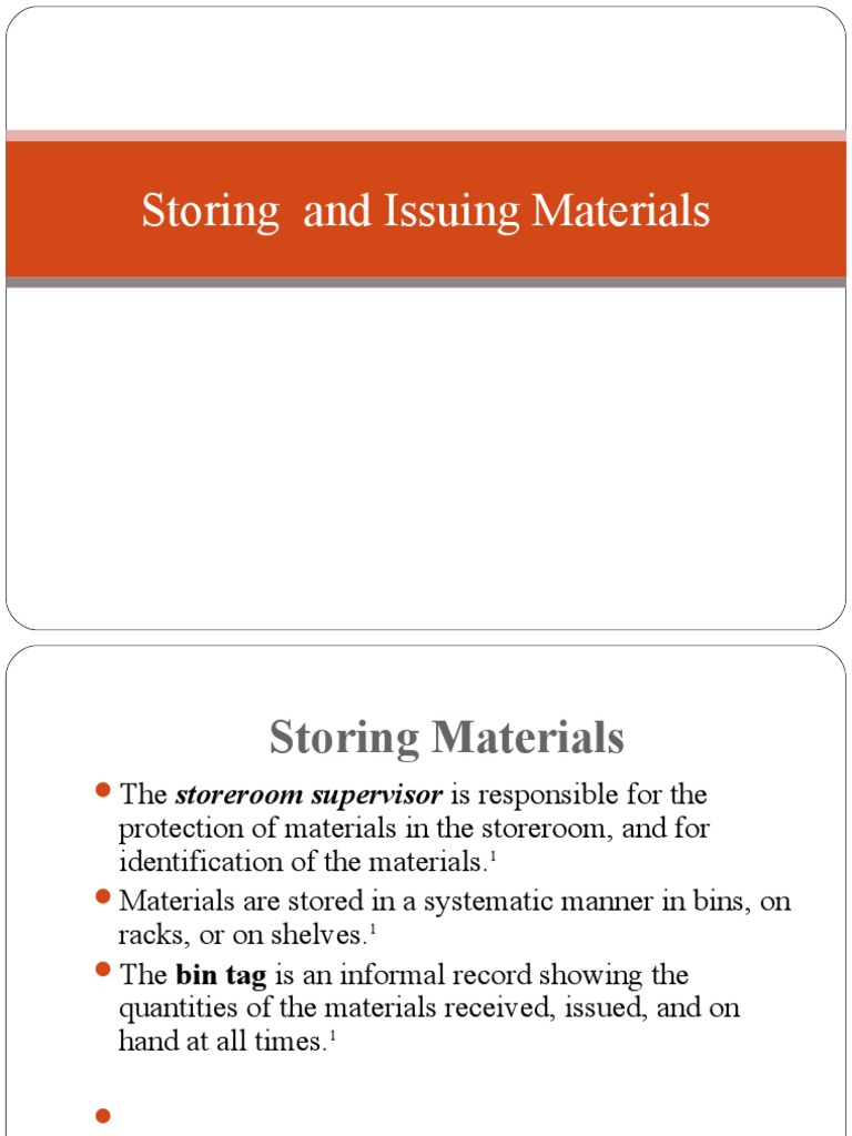 Storing and Issuing Materials - 2021 Online Class | PDF | Debits And ...