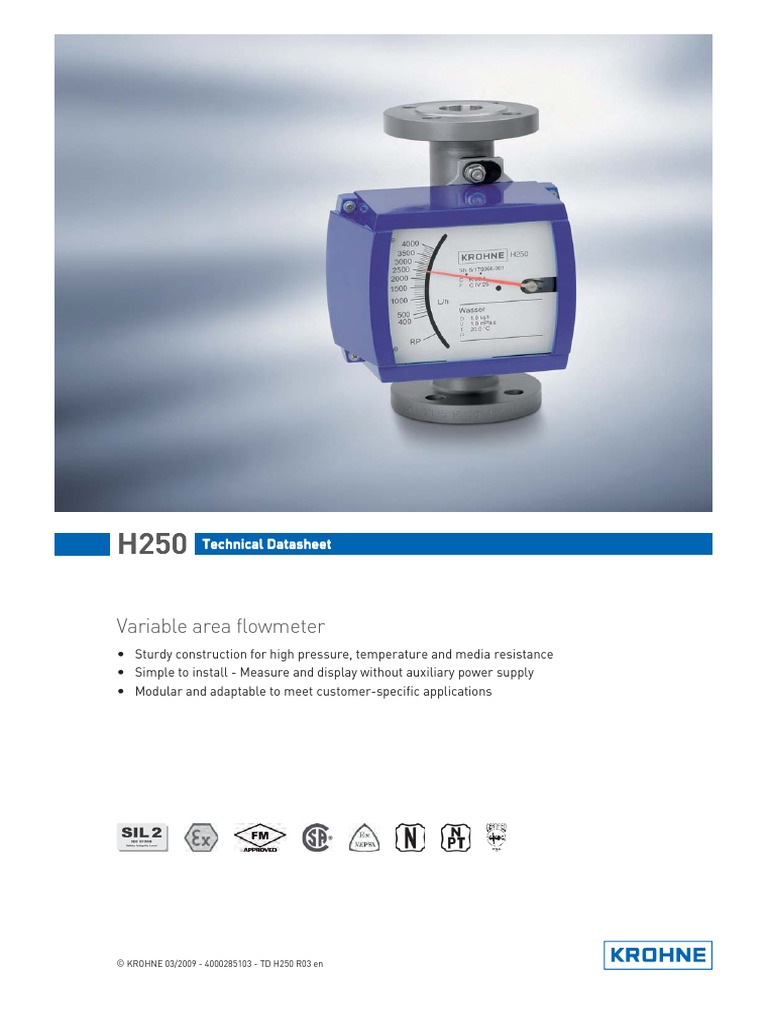 KrohneH250 Datasheet PDF Flow Measurement Power Supply