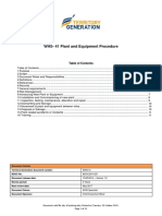 WHS-41 Plant Equipment Procedure