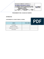 Procedimiento para Vaciado de Concreto