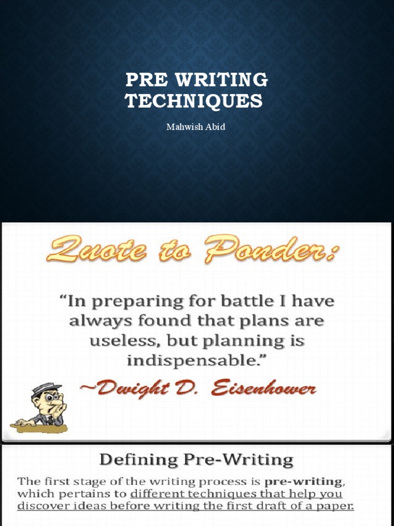Pre Writing Techniques Pdf In English