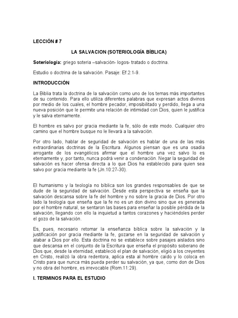 #7 Doctrina de La Salvacion | PDF | Salvación | Gracia en el cristianismo
