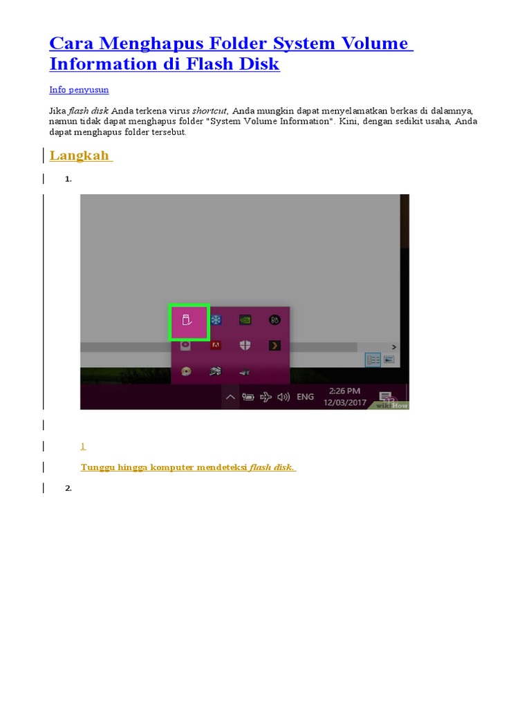 Cara Menghapus Folder System Volume Information Di Flash Disk PDF