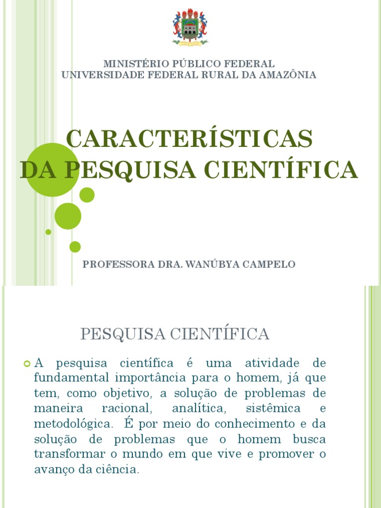 PDF. Características Da Pesquisa Científica | PDF