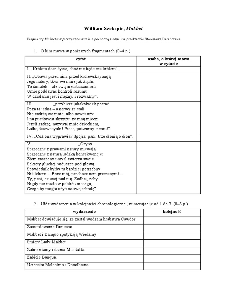 Ułóż Wydarzenia W Kolejności Chronologicznej