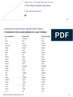 English Grammar - Common English Irregular Verbs - Word Power