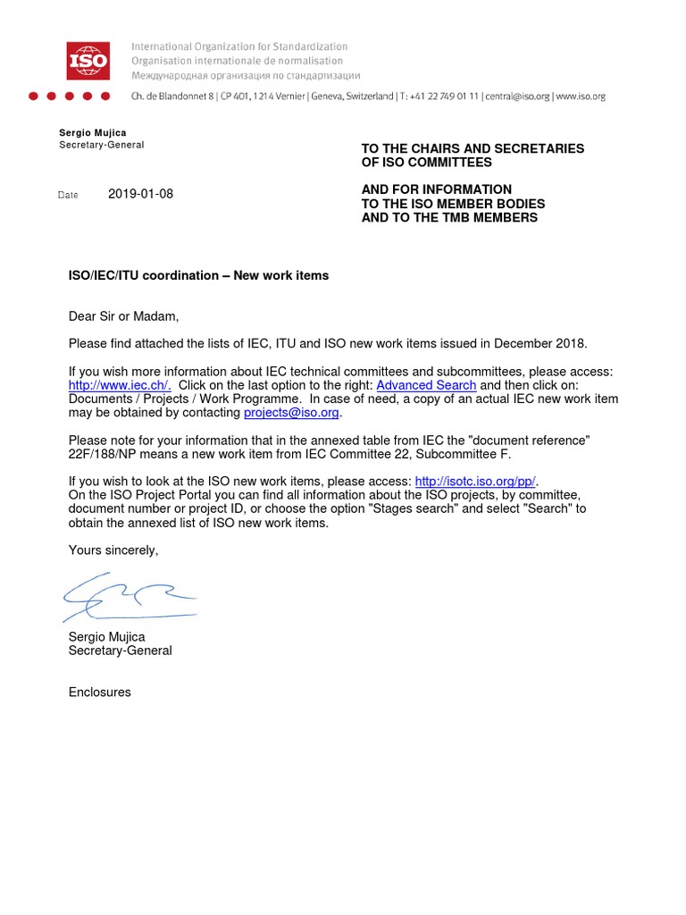 2019-01-08 - ISO-IEC-ITU New Work Items | PDF | International ...