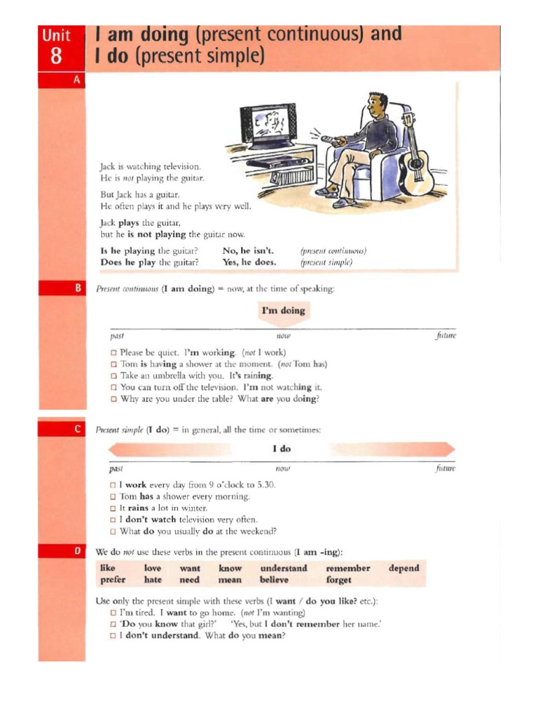 2-Unit 8 Present Simple, Present Continuous | PDF