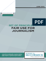 Principles in Fair Use for Journalism