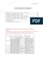 Horários das disciplinas do IME