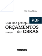 Livro Como Preparar ORÇAMENTOS. de OBRAS. Aldo Dórea Mattos. 3ª Edição