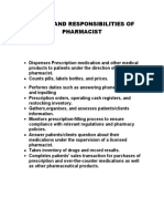 Duties and Responsibilities of Pharmacist