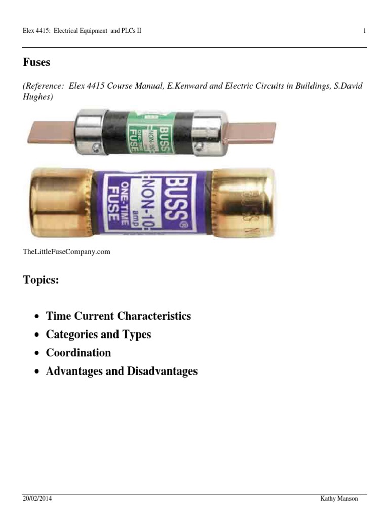 Fuse Characteristics and Considerations | PDF | Fuse (Electrical ...