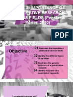 Lesson 2: Importance of Quantitative Research ACROSS FIELDS (Penslar & Porter, 2010)