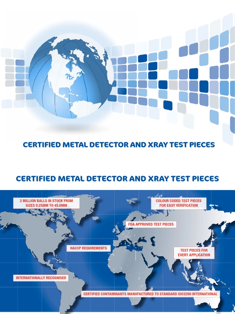 Certified Metal Detector Test Pieces | PDF | X Ray | Iso 9000