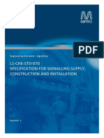 L1-Che-Std-070-Specification For Signalling Supply, Construction and Installation