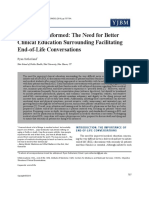 Dying Well-Informed: The Need For Better Clinical Education Surrounding Facilitating End-of-Life Conversations