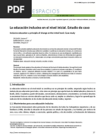 La Educación Inclusiva en El Nivel Inicial. Estudio de Caso