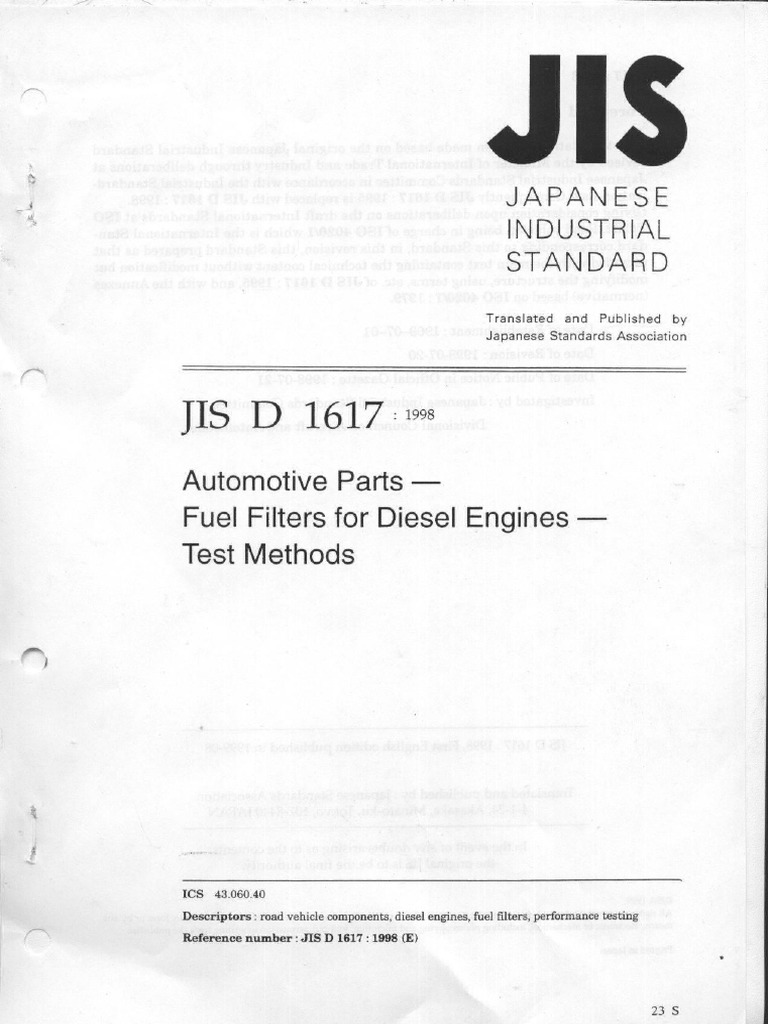 Jis D1617 | PDF