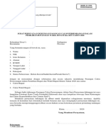 Surat Pernyataan Dukungan Pasangan Calon Perseorangan Dalam Pemilihan Bupat