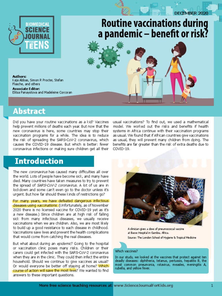 Routine Vaccinations During A Pandemic - Benefit or Risk?: Authors ...