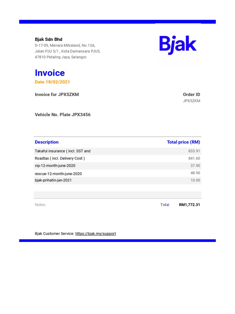 Invoice - JPX3456  PDF