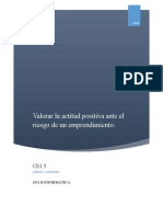 Valorar La Actitud Positiva Ante El Riesgo de Un Emprendimiento.