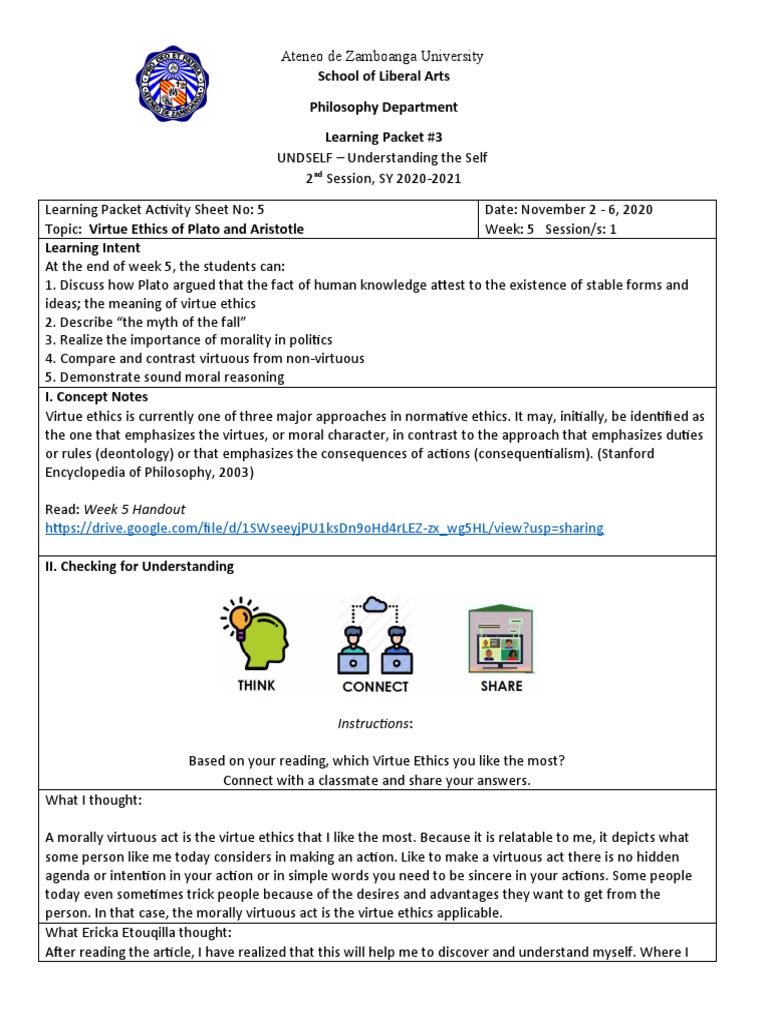 Lp5 Virtue Ethics Of Plato And Aristotle Apulu Pdf Virtue