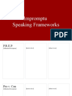Impromptu Speaking Frameworks 