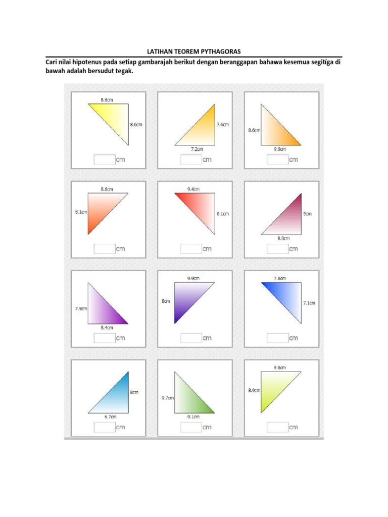 Latihan Teorem Pythagoras | PDF