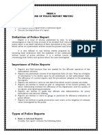 Week 4 Nature of Police Report Writing Objectives