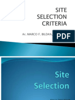 003 Site Selection Criteria