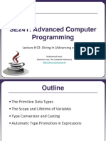 Advanced Programming Lecture on Data Types, Variables, and Casting