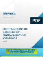 Indurel Module 9 Exercise of Management To Discipline