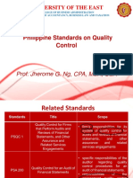 Philippine Standards On Quality Control: University of The East