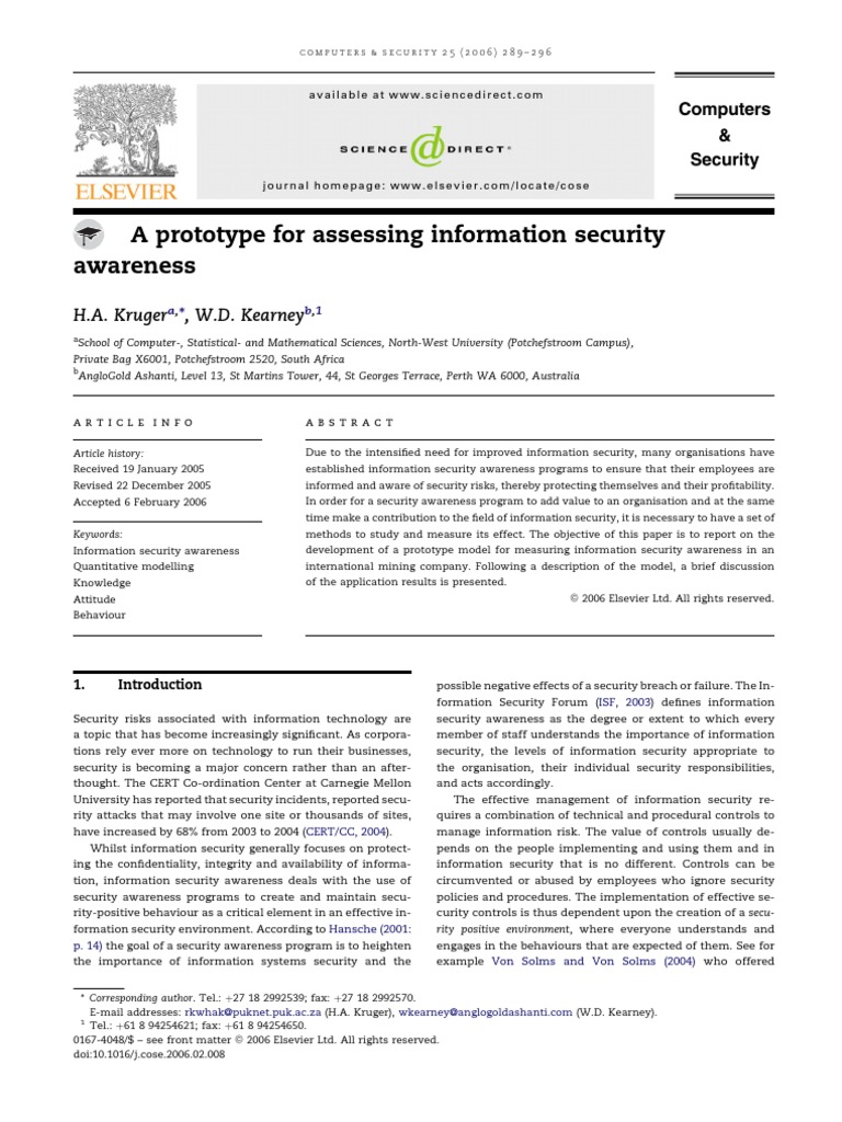 Prototype Model for Security Awareness | PDF