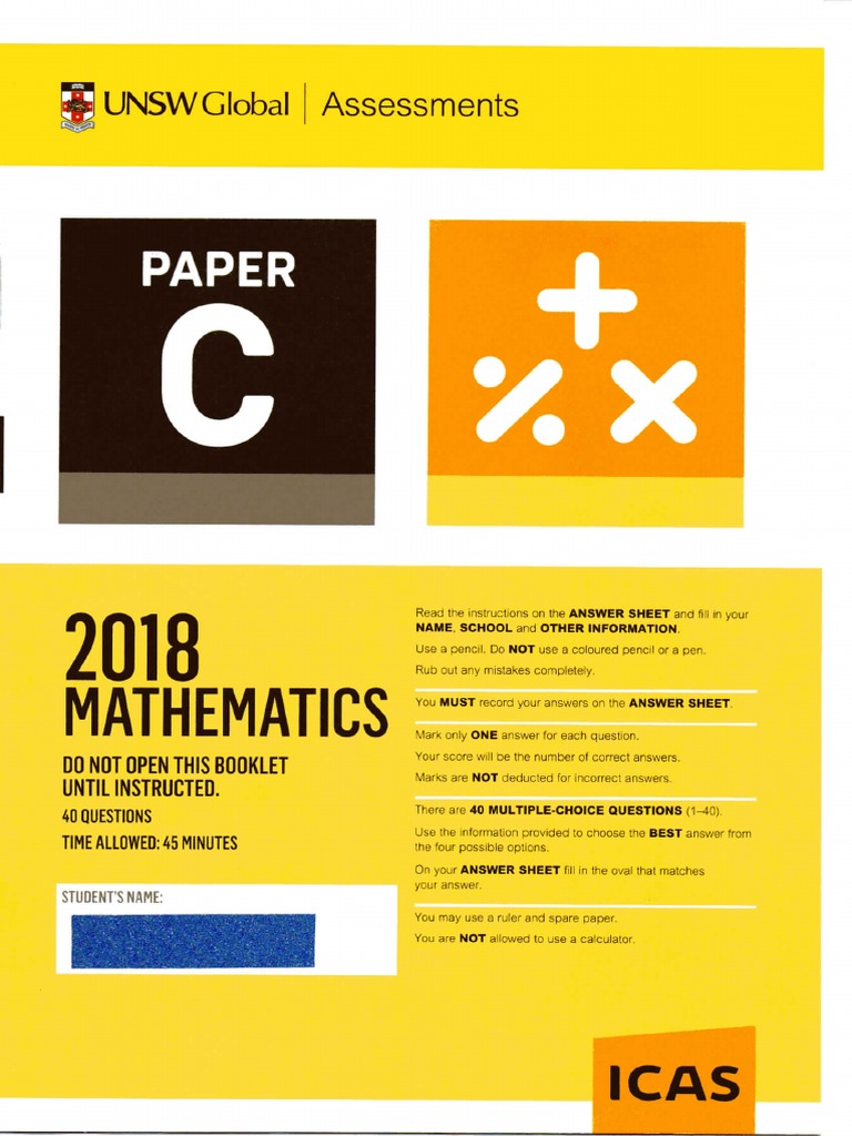 Y6 Maths C 2018 Pdf