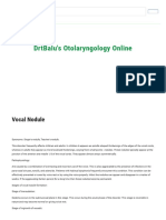 Drtbalu'S Otolaryngology Online: Vocal Nodule