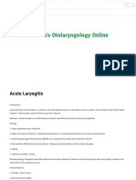 Drtbalu'S Otolaryngology Online: Acute Laryngitis