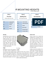 Sensor Mounting Heights: Area 2 Area 1 Area 3