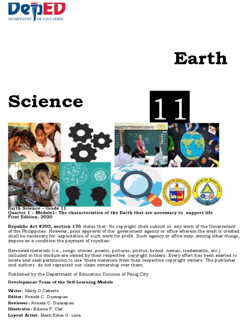 EARTH SCIENCE PDF GRADE 11 STEM visual data 4