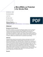 Circulatory MicroRNAs As Potential Biomarkers For Stroke Risk